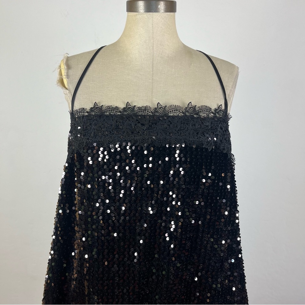 Free People That Girl Sequin Slip in Black - Picture 4 of 8